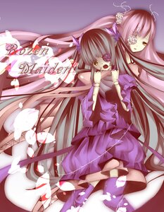 Rating: Safe Score: 0 Tags: 2girls barasuishou dress eyepatch flower hair_flower hair_ornament image kirakishou long_hair multiple_girls pair rose very_long_hair yellow_eyes User: admin