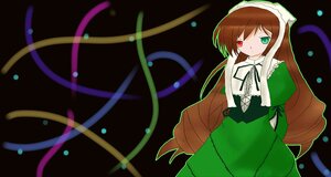 Rating: Safe Score: 0 Tags: 1girl auto_tagged brown_hair dress green_dress green_eyes heterochromia image long_hair long_sleeves looking_at_viewer red_eyes ribbon simple_background solo suiseiseki very_long_hair User: admin