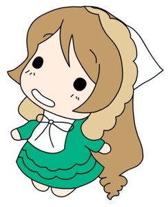 Rating: Safe Score: 0 Tags: 1girl brown_hair chibi full_body green_dress image long_hair long_sleeves simple_background skirt smile solo suiseiseki white_background User: admin