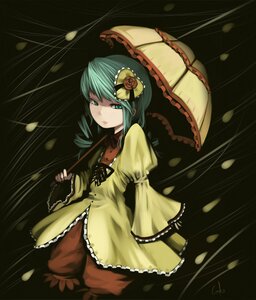 Rating: Safe Score: 0 Tags: 1girl closed_mouth cowboy_shot dress expressionless flower frills green_eyes green_hair hair_ornament heart heart_hair_ornament holding holding_umbrella image inemuri_uno juliet_sleeves kanaria long_sleeves looking_at_viewer parasol petals puffy_sleeves ribbon rose rozen_maiden shaded_face short_hair solo standing umbrella yellow_dress User: admin