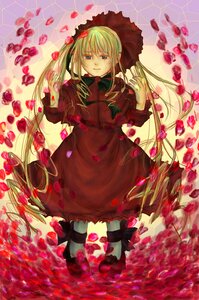 Rating: Safe Score: 0 Tags: 1girl blonde_hair blue_eyes bonnet bow dress flower image long_hair long_sleeves looking_at_viewer petals red_dress red_flower red_rose ribbon rose rose_petals shinku solo twintails very_long_hair User: admin