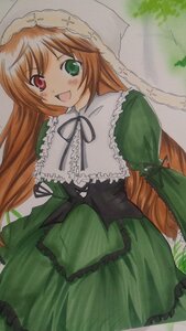 Rating: Safe Score: 0 Tags: 1girl :d blush brown_hair dress frills green_dress green_eyes heterochromia image long_hair long_sleeves looking_at_viewer open_mouth red_eyes smile solo suiseiseki very_long_hair User: admin