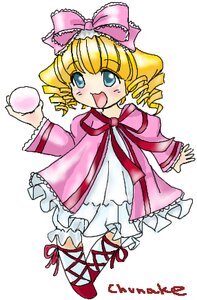 Rating: Safe Score: 0 Tags: 1girl blonde_hair bloomers blue_eyes blush bow chibi dress drill_hair frills full_body hina_ichigo hinaichigo image long_sleeves open_mouth pink_bow pink_dress ribbon short_hair simple_background smile solo twin_drills white_background white_bloomers User: admin