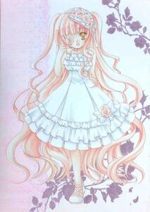 Rating: Safe Score: 0 Tags: 1girl blue_dress dress flower frills full_body image kirakishou long_hair pink_hair rose solo standing traditional_media very_long_hair watercolor_(medium) yellow_eyes User: admin