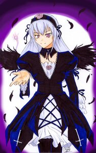 Rating: Safe Score: 0 Tags: 1girl black_dress black_wings detached_collar dress feathers flower frills hairband image long_hair long_sleeves looking_at_viewer moon pink_eyes ribbon rose silver_hair solo suigintou wings User: admin