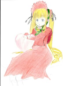 Rating: Safe Score: 0 Tags: 1girl blonde_hair blue_eyes bonnet bow bowtie cup dress image long_hair long_sleeves looking_at_viewer red_dress shinku sidelocks simple_background sitting solo teacup very_long_hair User: admin