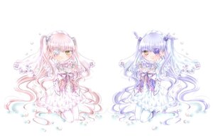 Rating: Safe Score: 0 Tags: 2girls barasuishou dress flower frills image kirakishou lolita_fashion long_hair multiple_girls pair pink_hair ribbon simple_background striped two_side_up vertical_stripes very_long_hair white_dress yellow_eyes User: admin