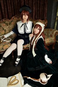 Rating: Safe Score: 0 Tags: 2girls brown_hair dress green_eyes hat long_hair multiple_cosplay multiple_girls sitting tagme twins User: admin