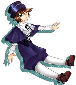 Rating: Safe Score: 0 Tags: 1boy brown_hair capelet full_body green_eyes hat heterochromia image long_sleeves looking_at_viewer pantyhose red_eyes ribbon shorts solo souseiseki top_hat white_legwear User: admin