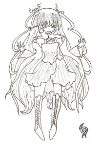 Rating: Safe Score: 0 Tags: 1girl boots cross-laced_footwear dress full_body greyscale hair_ornament image kirakishou knee_boots long_hair long_sleeves looking_at_viewer monochrome skirt smile solo standing thighhighs very_long_hair zettai_ryouiki User: admin