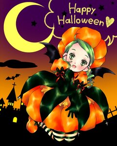 Rating: Safe Score: 0 Tags: 1girl crescent_moon hat image jack-o'-lantern kanaria moon solo striped striped_legwear User: admin