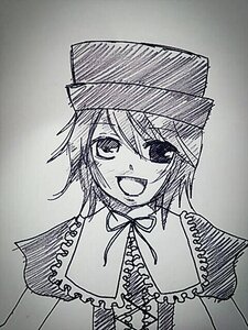 Rating: Safe Score: 0 Tags: 1girl :d blush capelet greyscale hat image looking_at_viewer monochrome open_mouth ribbon short_hair smile solo souseiseki upper_body User: admin