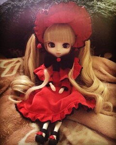 Rating: Safe Score: 0 Tags: 1girl black_eyes blonde_hair doll dress full_body long_hair long_sleeves looking_at_viewer red_dress shinku shoes sitting solo twintails very_long_hair User: admin