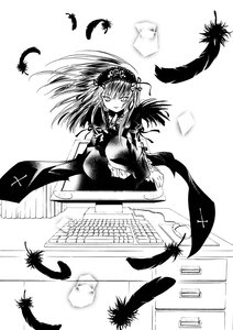 Rating: Safe Score: 0 Tags: 1girl bird black_feathers black_wings dove dress feathered_wings feathers floating_hair flower greyscale hairband image lolita_hairband long_hair long_sleeves looking_at_viewer monochrome solo suigintou white_feathers wings User: admin
