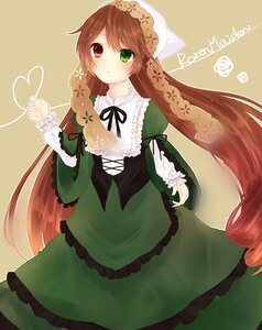 Rating: Safe Score: 0 Tags: 1girl brown_hair dress frills green_dress green_eyes head_scarf heterochromia image long_hair long_sleeves looking_at_viewer red_eyes ribbon solo suiseiseki twintails very_long_hair User: admin