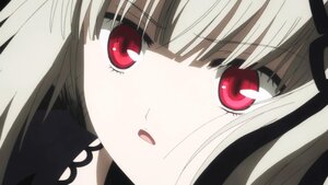 Rating: Safe Score: 3 Tags: 1girl bangs close-up eyebrows_visible_through_hair image looking_at_viewer red_eyes simple_background solo suigintou User: admin