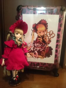 Rating: Safe Score: 0 Tags: 2girls blonde_hair bonnet bow doll dress long_hair long_sleeves looking_at_viewer multiple_girls photo pink_bow red_dress shinku solo twintails User: admin