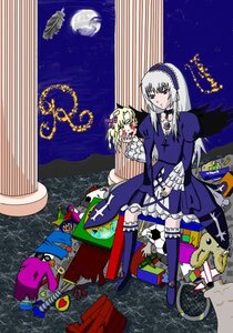 Rating: Safe Score: 0 Tags: 2girls blonde_hair crescent_moon dress frills full_moon image long_sleeves moon multiple_girls night silver_hair solo suigintou thighhighs wings User: admin