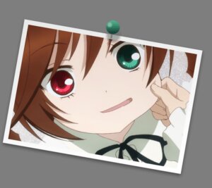 Rating: Safe Score: 0 Tags: 1girl black_border black_ribbon border brown_hair camera circle_cut close-up face image letterboxed looking_at_viewer open_mouth red_eyes ribbon short_hair simple_background smile solo suiseiseki white_background User: admin
