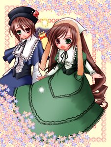 Rating: Safe Score: 0 Tags: 2girls :d brown_hair dress green_dress green_eyes hat head_scarf heterochromia image long_hair long_sleeves looking_at_viewer multiple_girls open_mouth pair red_eyes siblings sisters smile souseiseki suiseiseki twins very_long_hair User: admin