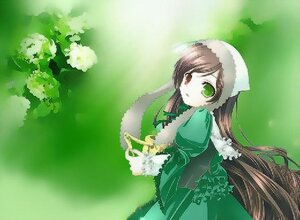 Rating: Safe Score: 0 Tags: 1girl brown_hair dress flower frills green_dress green_eyes hat head_scarf heterochromia image long_hair long_sleeves looking_at_viewer outdoors red_eyes solo suiseiseki very_long_hair watering_can User: admin