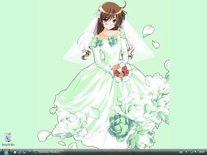 Rating: Safe Score: 0 Tags: 1girl bare_shoulders blush bouquet bride brown_hair dress flower green_background green_eyes heterochromia image long_hair long_sleeves looking_at_viewer petals rose solo suiseiseki wedding_dress User: admin