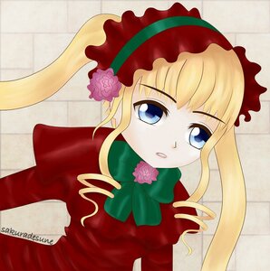 Rating: Safe Score: 0 Tags: 1girl auto_tagged blonde_hair blue_eyes bow bowtie cup dress flower green_bow green_neckwear image long_hair long_sleeves looking_at_viewer shinku sidelocks solo User: admin