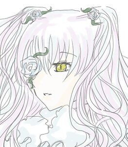 Rating: Safe Score: 0 Tags: 1girl bangs blue_flower blue_rose blush eyebrows_visible_through_hair flower hair_flower hair_ornament image kirakishou long_hair looking_at_viewer ribbon rose simple_background solo white_background white_flower white_rose yellow_eyes User: admin