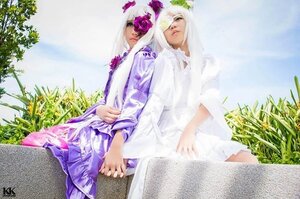 Rating: Safe Score: 0 Tags: day dress flower long_hair multiple_cosplay outdoors tagme white_dress white_hair User: admin