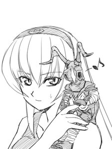 Rating: Safe Score: 0 Tags: 1girl greyscale image looking_at_viewer monochrome sketch smile solo suigintou User: admin