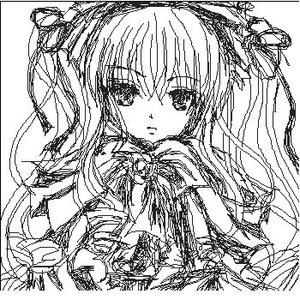 Rating: Safe Score: 0 Tags: 1girl flower greyscale image long_hair looking_at_viewer monochrome shinku simple_background sketch solo upper_body User: admin