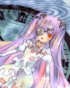 Rating: Safe Score: 0 Tags: 1girl dress eyepatch flower frills hair_flower hair_ornament image kirakishou long_hair pink_hair rose solo traditional_media very_long_hair yellow_eyes User: admin