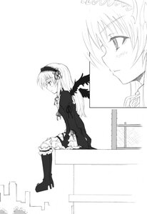 Rating: Safe Score: 0 Tags: 1girl blush boots closed_mouth comic dress frills full_body greyscale hairband high_heel_boots high_heels image knee_boots lolita_fashion lolita_hairband long_hair long_sleeves monochrome profile sitting solo suigintou wings User: admin