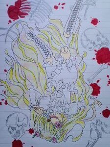 Rating: Safe Score: 0 Tags: 1girl blonde_hair blood blood_splatter blood_stain bloody_weapon dress flower fruit image kirakishou long_hair red_flower red_rose rose rose_petals solo thorns traditional_media very_long_hair watercolor_(medium) white_dress User: admin