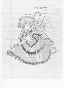 Rating: Safe Score: 0 Tags: 1girl braid closed_eyes dress frills greyscale hat image long_hair long_sleeves monochrome solo suiseiseki traditional_media twin_braids very_long_hair User: admin
