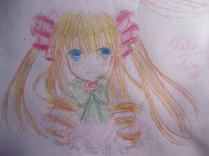 Rating: Safe Score: 0 Tags: 1girl blonde_hair blue_eyes image long_hair looking_at_viewer photo shinku solo traditional_media upper_body User: admin