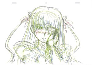 Rating: Safe Score: 0 Tags: 1girl barasuishou graphite_(medium) hair_ribbon image long_hair monochrome ribbon simple_background sketch solo striped tears traditional_media upper_body white_background User: admin