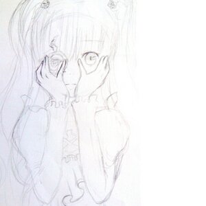 Rating: Safe Score: 0 Tags: 1girl image kirakishou long_hair long_sleeves monochrome sketch solo upper_body User: admin