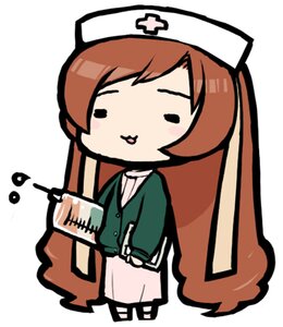 Rating: Safe Score: 0 Tags: 1girl blush blush_stickers brown_hair chibi hat image jacket long_hair long_sleeves smile solo suiseiseki white_background User: admin