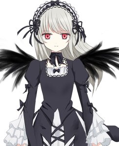 Rating: Safe Score: 0 Tags: 1girl black_dress black_wings closed_mouth dress feathered_wings feathers frills hairband image juliet_sleeves lolita_fashion long_hair long_sleeves looking_at_viewer puffy_sleeves red_eyes ribbon silver_hair simple_background solo suigintou white_background wings User: admin