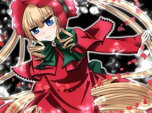 Rating: Safe Score: 0 Tags: 1girl blonde_hair blue_eyes bonnet bow bowtie capelet dress drill_hair flower green_bow image long_hair long_sleeves looking_at_viewer petals red_capelet red_dress rose rose_petals shinku solo twin_drills twintails User: admin