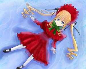 Rating: Safe Score: 0 Tags: 1girl black_footwear blonde_hair blue_eyes bonnet bow bowtie capelet dress drill_hair flower full_body green_bow green_neckwear image long_hair long_sleeves looking_at_viewer red_capelet red_dress shinku shoes solo standing twin_drills twintails white_legwear User: admin