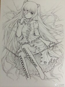Rating: Safe Score: 0 Tags: 1girl boots dress eyepatch flower frills greyscale hair_ornament image kirakishou long_hair long_sleeves monochrome rose solo thigh_boots thighhighs traditional_media two_side_up very_long_hair wide_sleeves User: admin