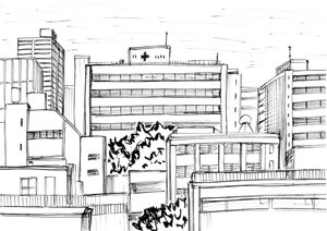 Rating: Safe Score: 0 Tags: building city day doujinshi doujinshi_#149 image monochrome multiple no_humans outdoors power_lines sky User: admin