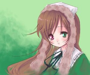 Rating: Safe Score: 0 Tags: 1girl blush brown_hair dress green_background green_dress green_eyes hat head_scarf heterochromia image long_hair long_sleeves looking_at_viewer red_eyes ribbon simple_background solo suiseiseki upper_body User: admin