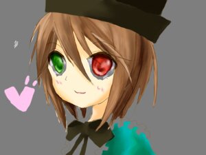 Rating: Safe Score: 0 Tags: 1girl black_headwear brown_hair closed_mouth dress green_eyes hat heterochromia image looking_at_viewer red_eyes short_hair simple_background smile solo souseiseki suiseiseki User: admin