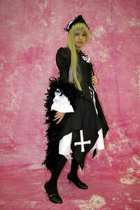 Rating: Safe Score: 0 Tags: 1girl bangs black_dress black_footwear blonde_hair boots closed_mouth dress full_body long_hair long_sleeves looking_at_viewer ribbon solo standing suigintou User: admin