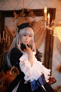 Rating: Safe Score: 0 Tags: 1girl black_ribbon hairband indoors long_hair long_sleeves looking_at_viewer photo ribbon silver_hair solo suigintou User: admin