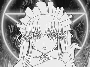 Rating: Safe Score: 0 Tags: 1girl >:( frown greyscale image jewelry lightning long_hair looking_at_viewer maid_headdress monochrome pointy_ears shinku solo upper_body User: admin