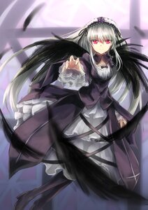 Rating: Safe Score: 0 Tags: 1girl black_feathers black_ribbon black_wings boots dress feathered_wings feathers flower frills hairband image lolita_fashion lolita_hairband long_hair long_sleeves looking_at_viewer pink_eyes red_eyes ribbon rose silver_hair solo suigintou very_long_hair wings User: admin